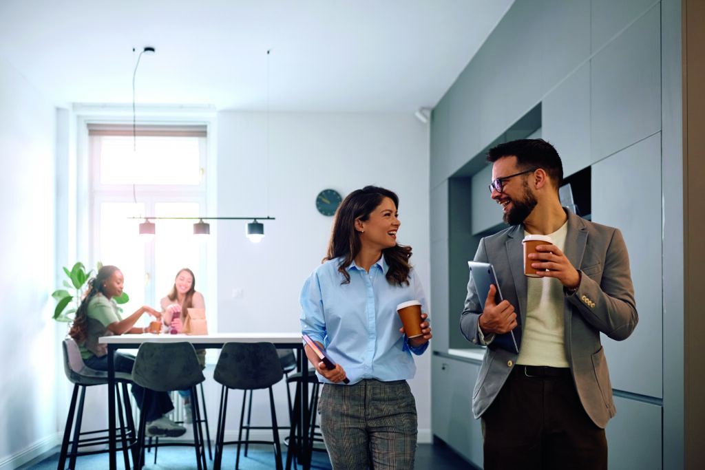 Happy,Creative,Colleagues,Enjoying,In,Coffee,Break,While,Working,In